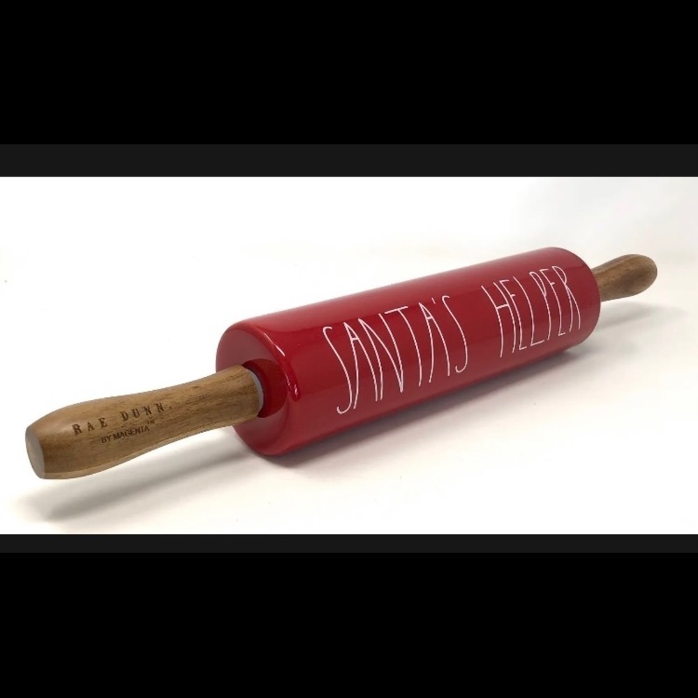 Rae Dunn Santa’s Helper Red Rolling Pin